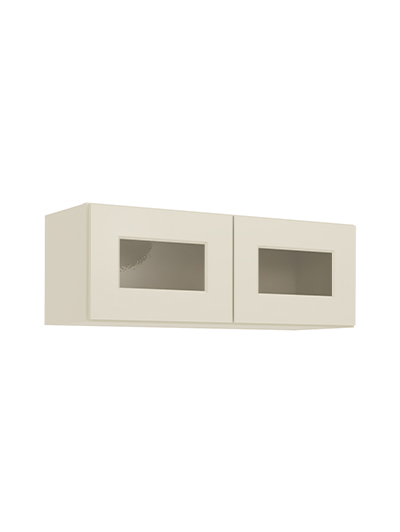 Shaker Antique White W3312gd Glass Door Wall Stacker Cabinet Closed
