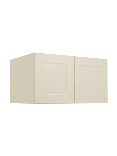 Shaker Antique White W331824 Wall Refrigerator Cabinet Closed