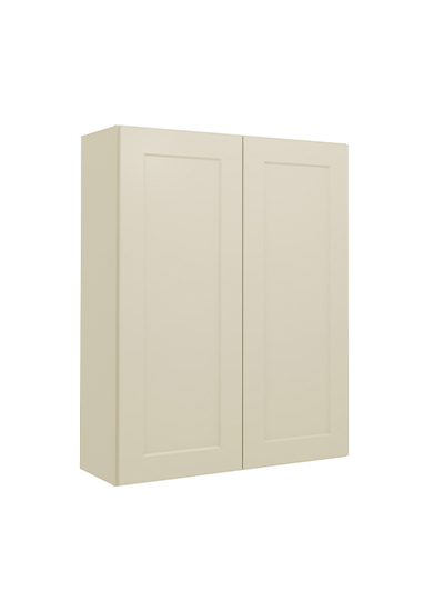 Shaker Antique White W3342 Double Door Wall Cabinet Closed