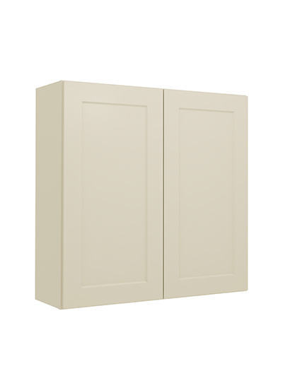 Shaker Antique White W3636 Double Door Wall Cabinet Closed