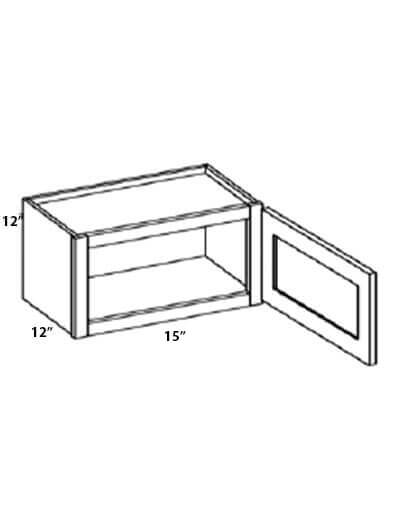 Unfinished Shaker 15×12 Single Door Wall Bridge Cabinet