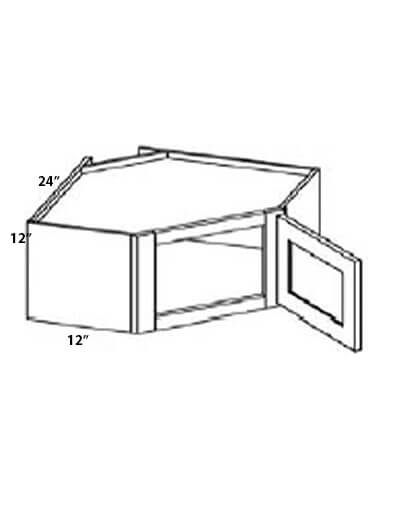 Unfinished Shaker 24×12 Wall Diagonal Corner Stacker Cabinet