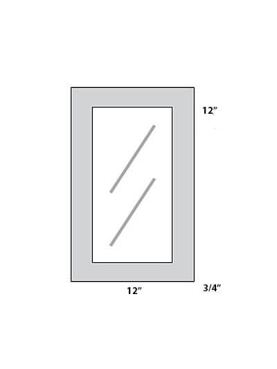 Dove White Shaker 12×12 Glass Door