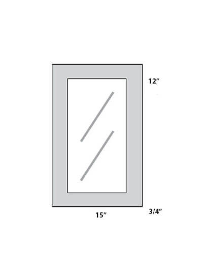 Dove White Shaker 15×12 Glass Door