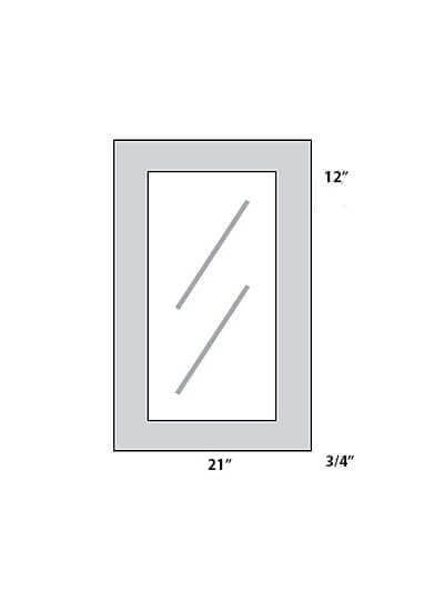 Unfinished Shaker 21×12 Glass Door
