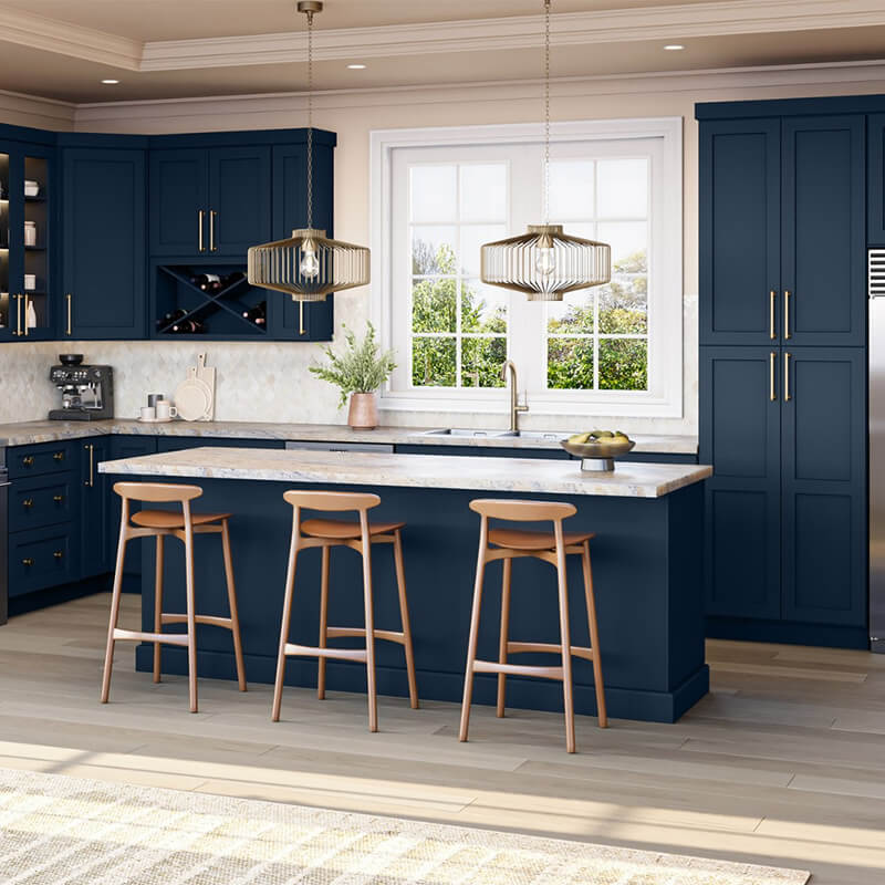 Navy Blue Shaker Kitchen Cabinets