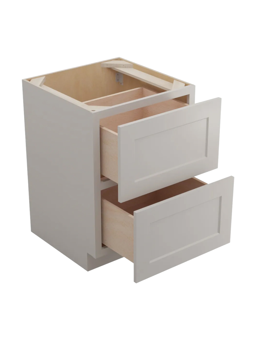 SD-2DB24: Shaker Dove 24″ Two Drawer Base Cabinet
