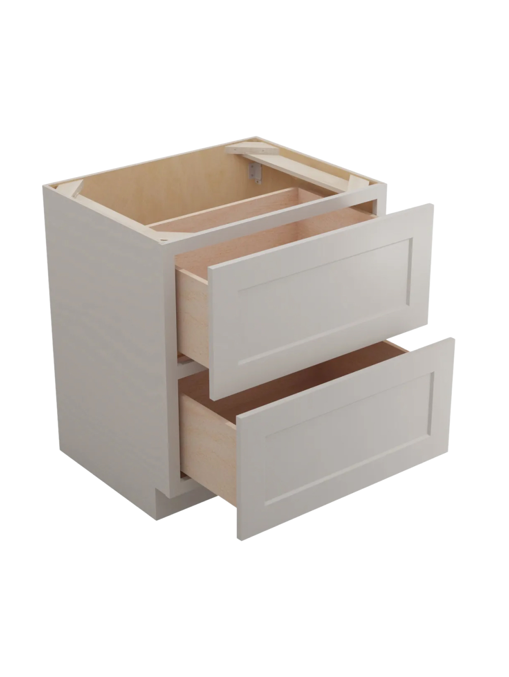SD-2DB30: Shaker Dove 30″ Two Drawer Base Cabinet