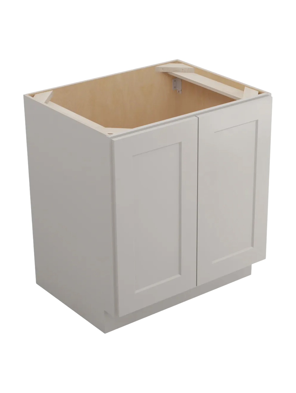 Shaker Dove B30fh2rs Double Full Height Two Rollout Shelf Base Closed