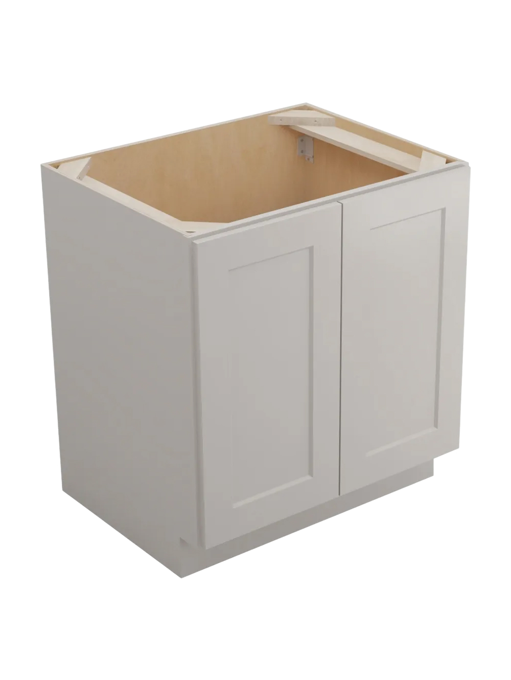 Shaker Dove B30fh3rs Double Full Height Three Rollout Shelf Base Closed