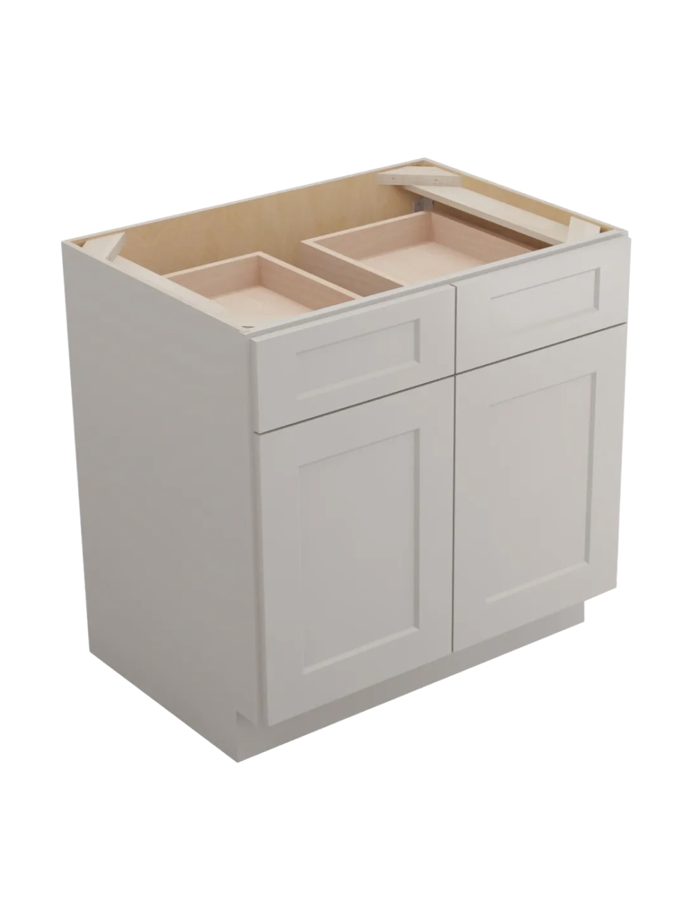 Shaker Dove B331rs Double Door Drawer One Rollout Shelf Base Closed