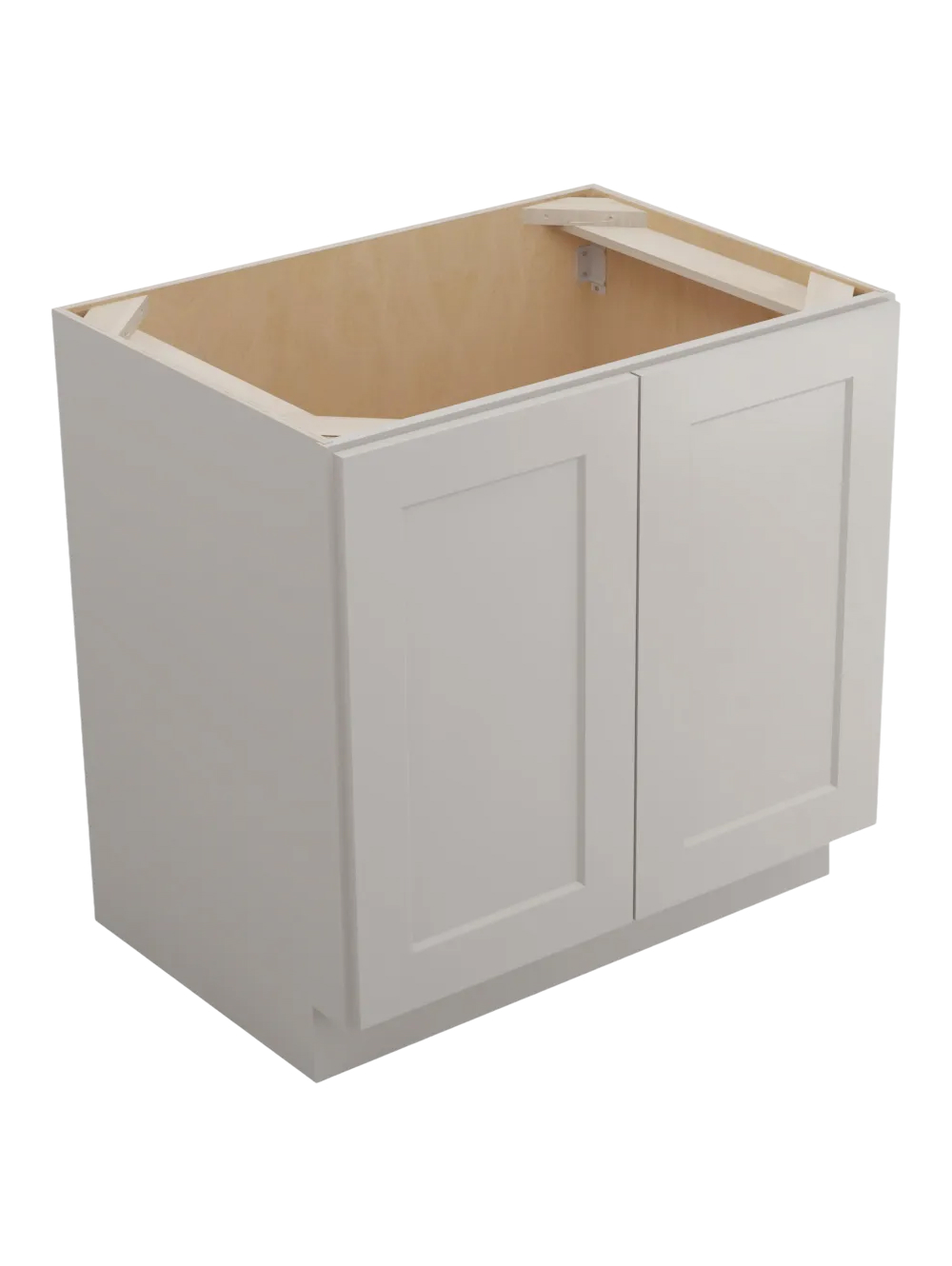 Shaker Dove B33fh2rs Double Full Height Two Rollout Shelf Base Closed