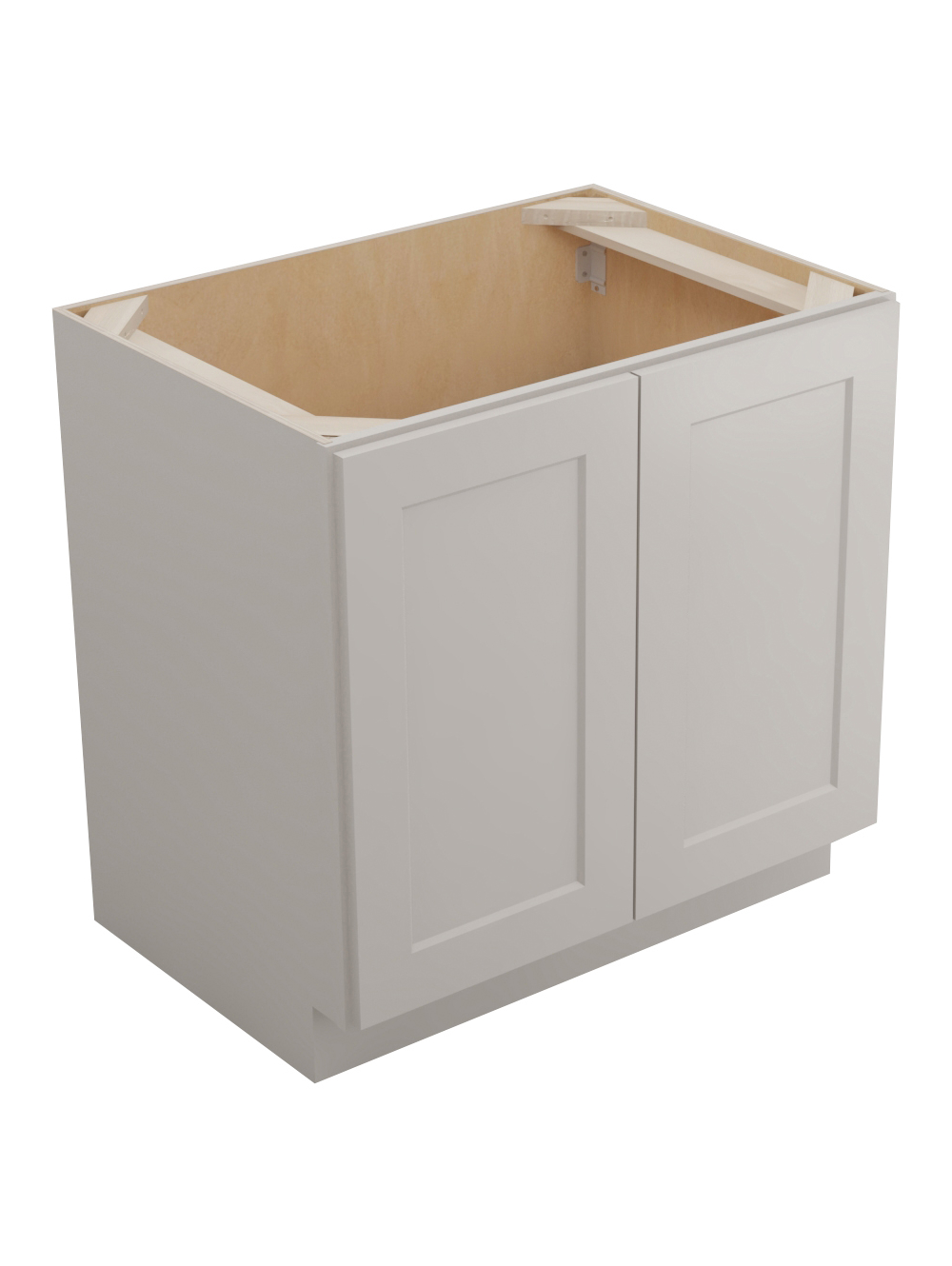 Shaker Dove B33fh3rs Double Full Height Three Rollout Shelf Base Closed