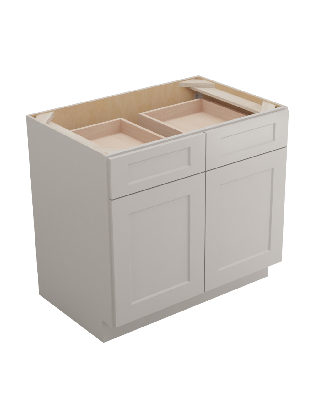 Shaker Dove B361rs Double Door Drawer One Rollout Shelf Base Closed