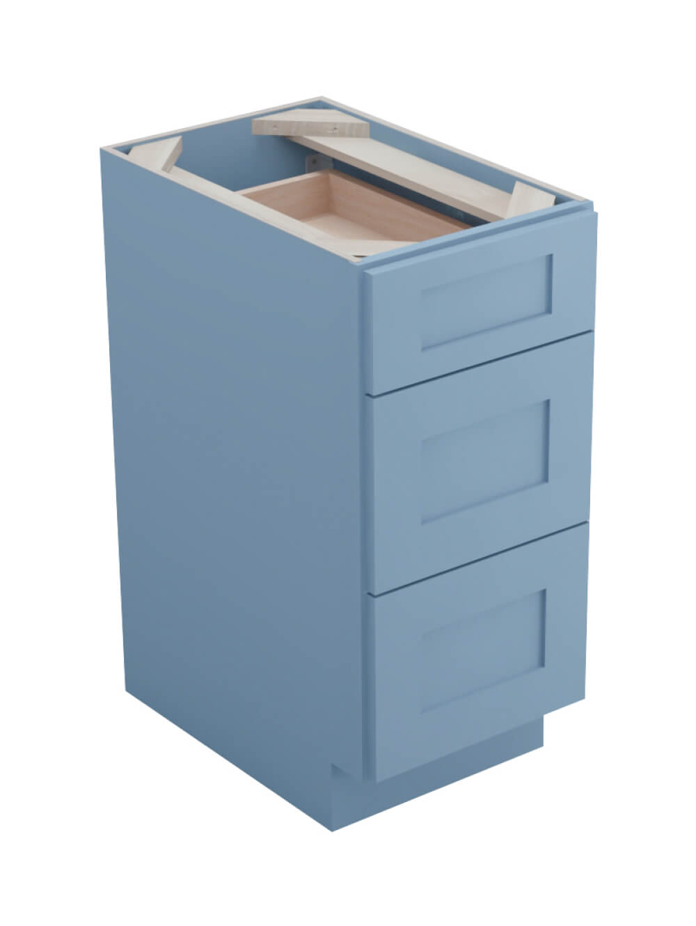 Xterra Blue Shaker Svb1521 Three Drawer Base Vanity Closed