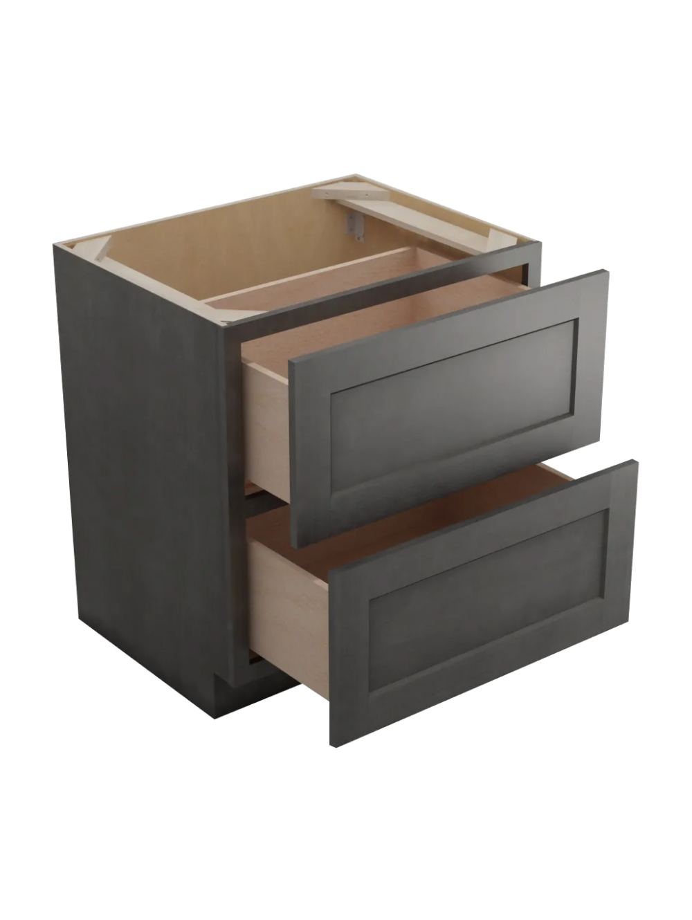 SCN-2DB30: Shaker Cinder 30″ Two Drawer Base Cabinet