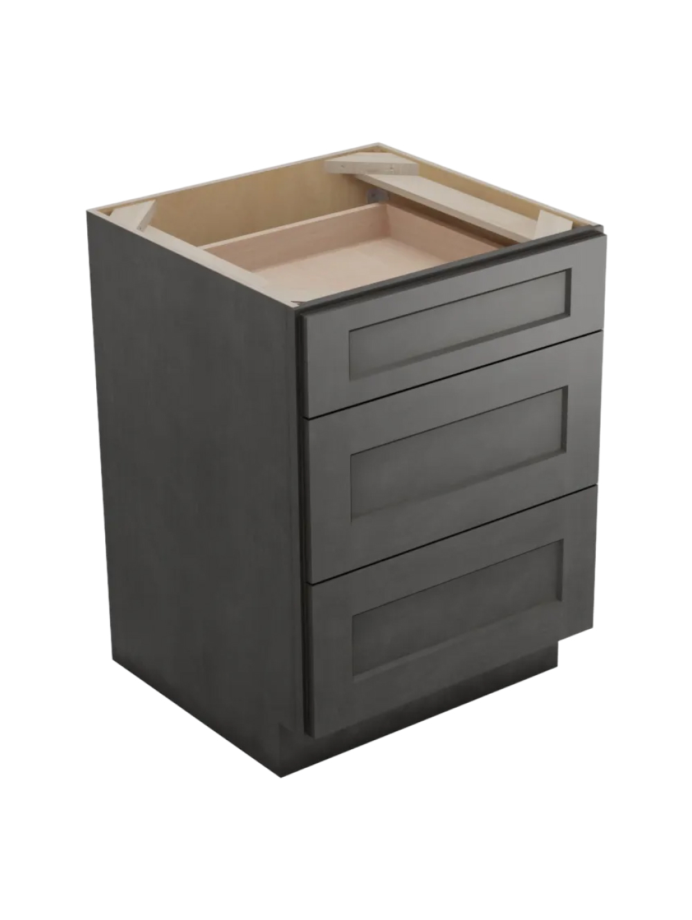Shaker Cinder 3db24 Three Drawer Base Closed