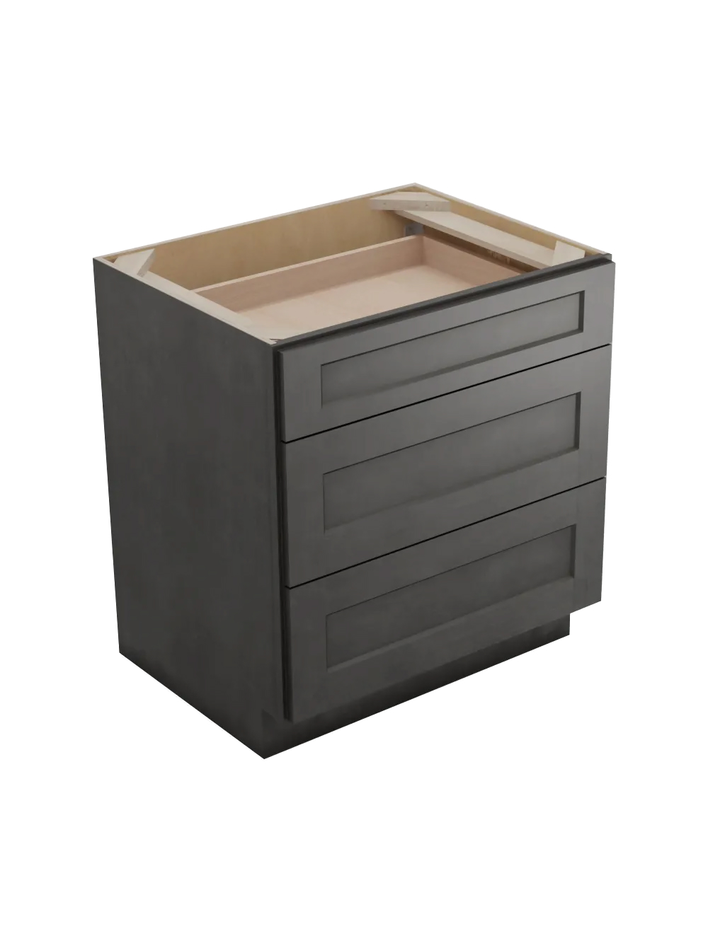Shaker Cinder 3db30 Three Drawer Base Closed