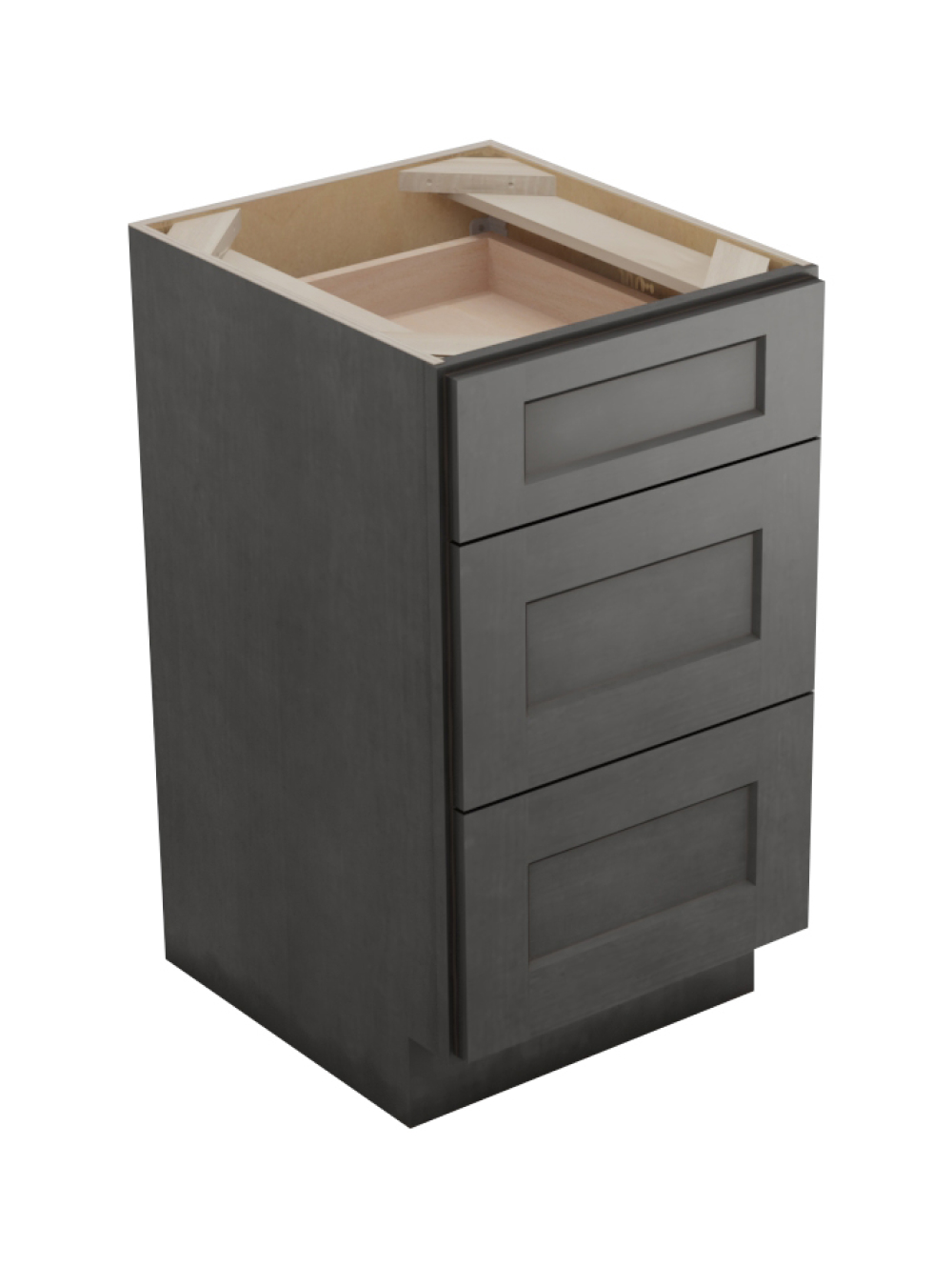 Shaker Cinder 3vdb18 Vanity Drawer Base Closed