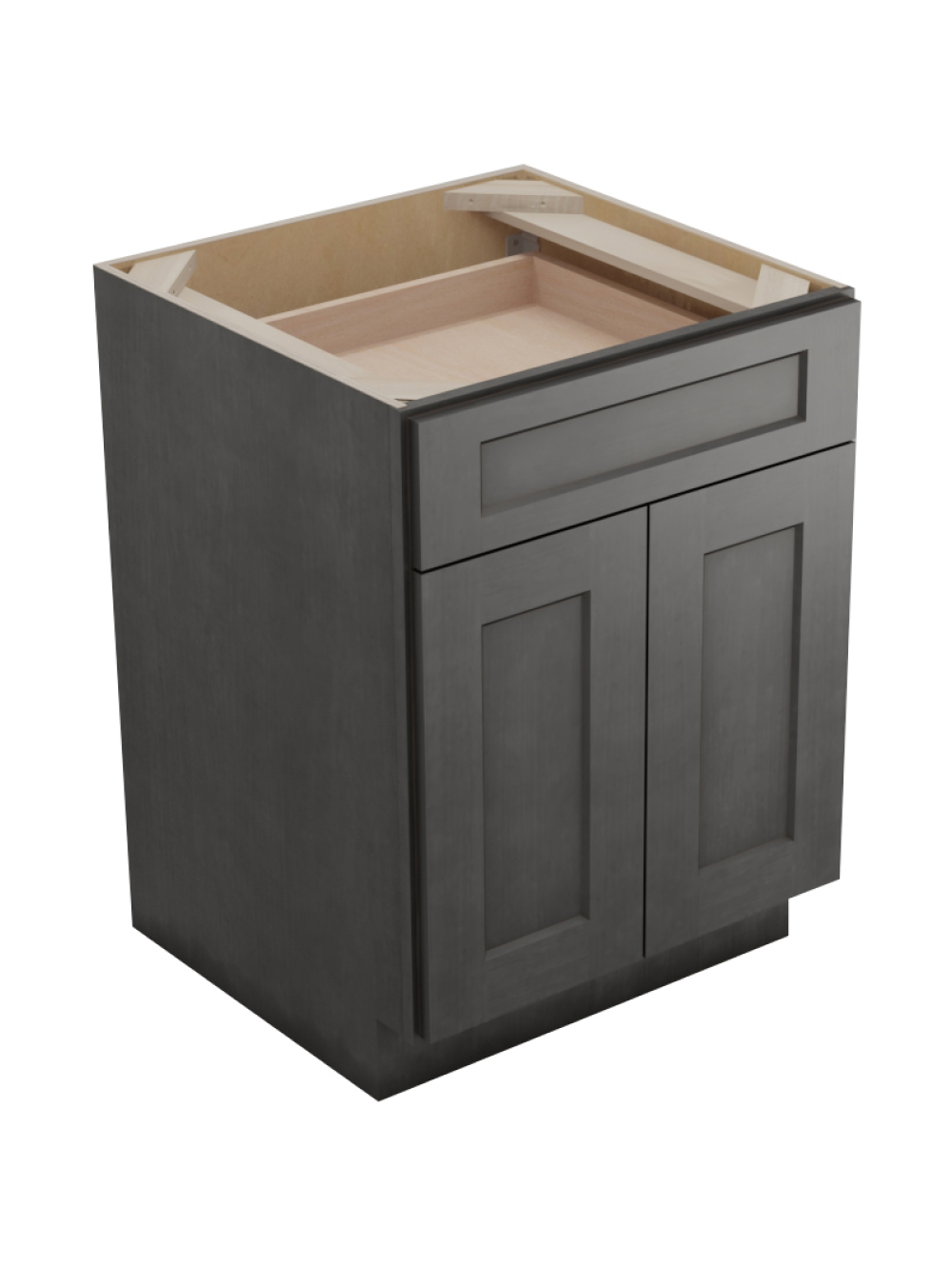 Shaker Cinder B242rs Two Rollout Shelf Base Closed