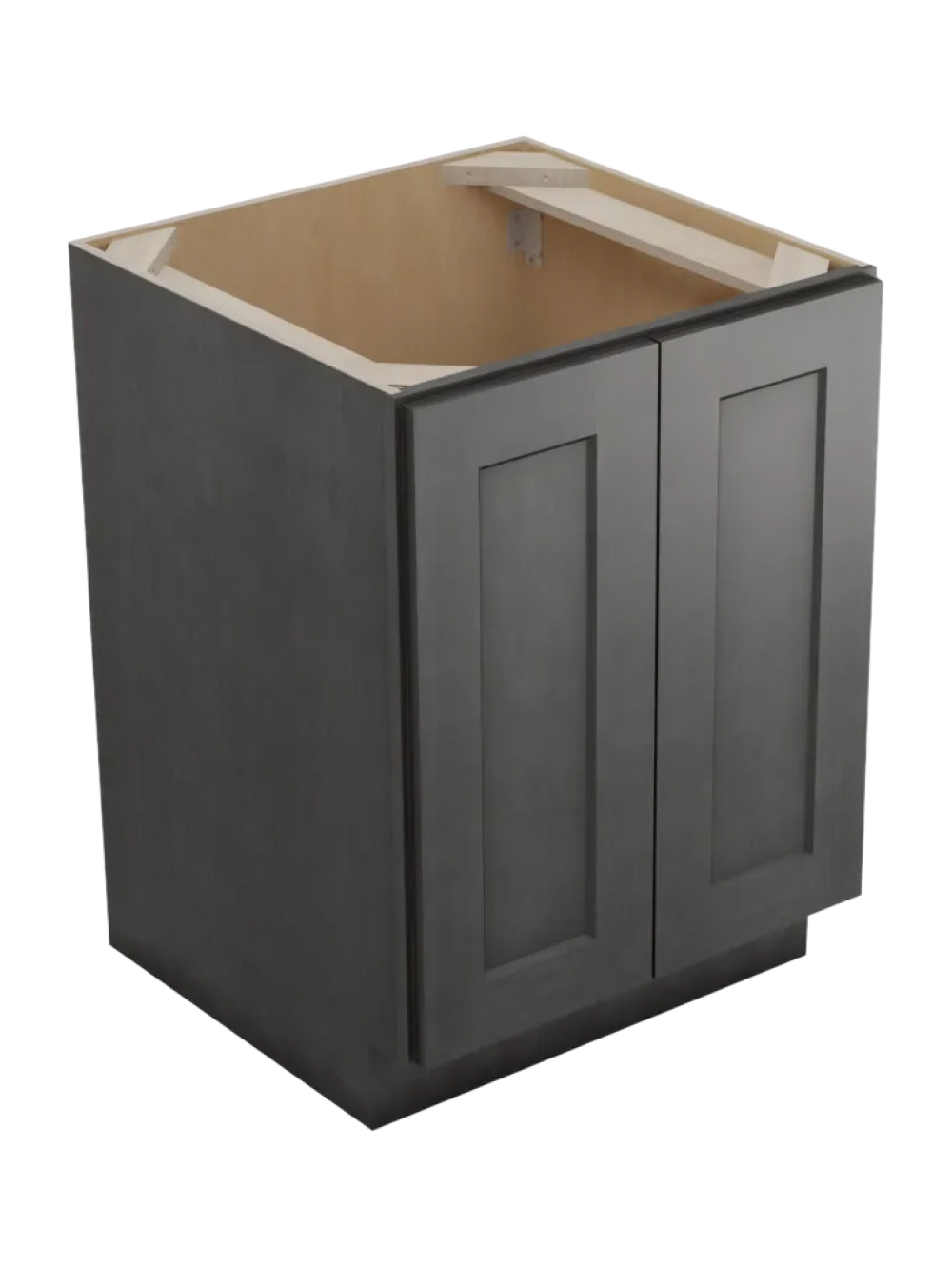 Shaker Cinder B24fh3rs Three Rollout Shelf Base Closed