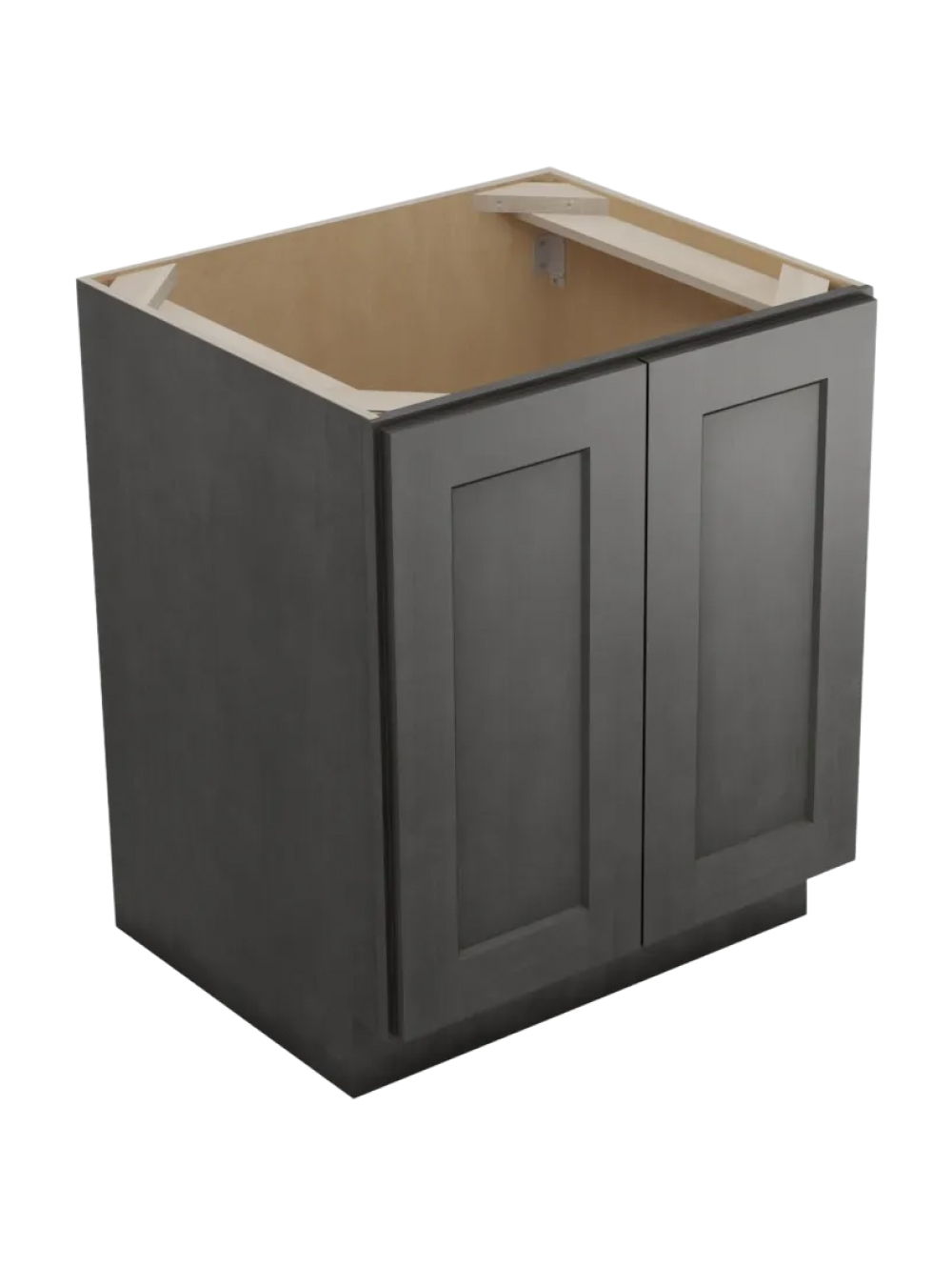 Shaker Cinder B27fh2rs Two Rollout Shelf Base Closed