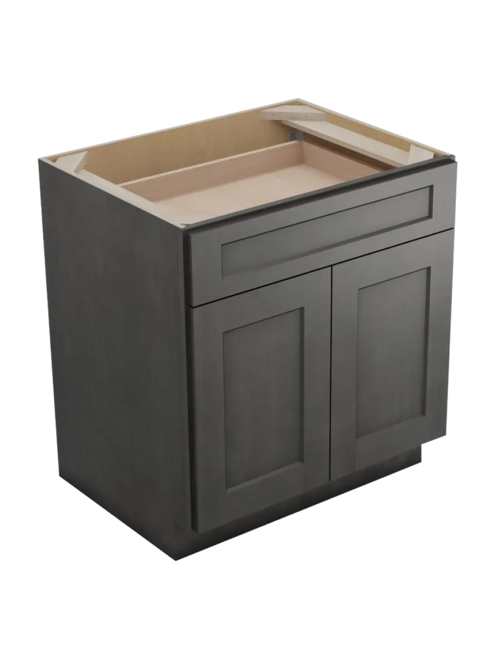 Shaker Cinder B302rs Two Rollout Shelf Base Closed