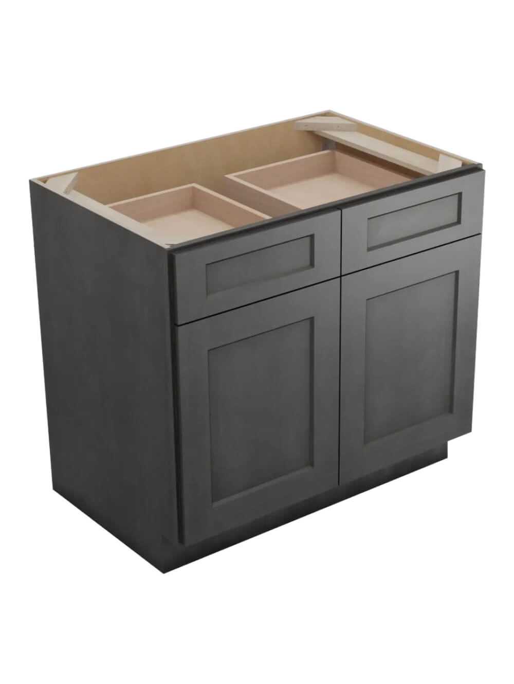 Shaker Cinder B362rs Two Rollout Shelf Base Closed