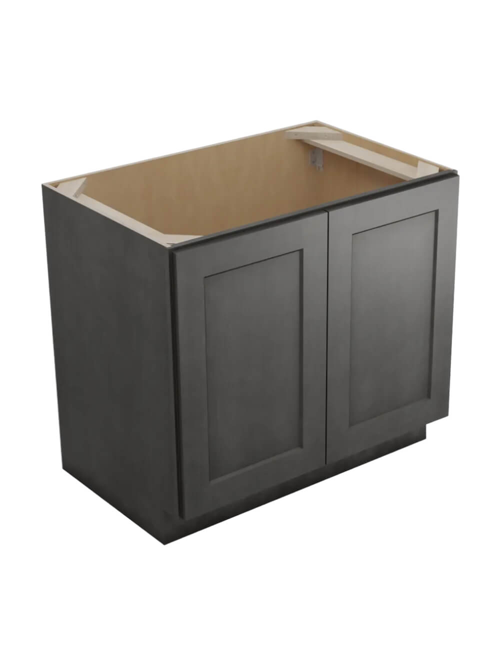 Shaker Cinder B36fh2rs Two Rollout Shelf Base Closed