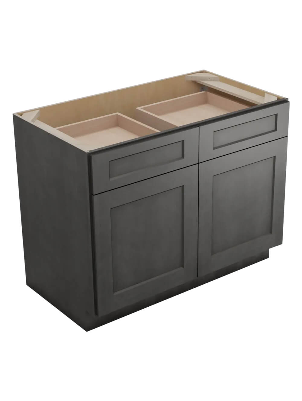 Shaker Cinder B42 Double Drawer Base Closed