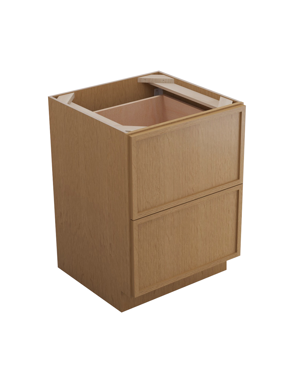 Petit Oak Shaker 2db24 Drawer Base Closed