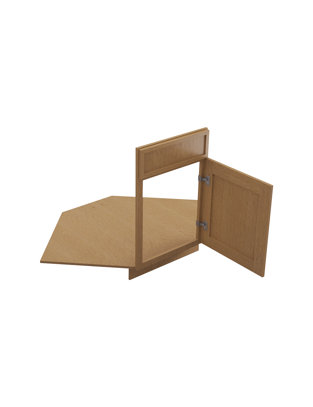 PH-BDCF36K-FL: Petit Oak Shaker 36″ 1 Door Diagonal Corner Sink Base Front