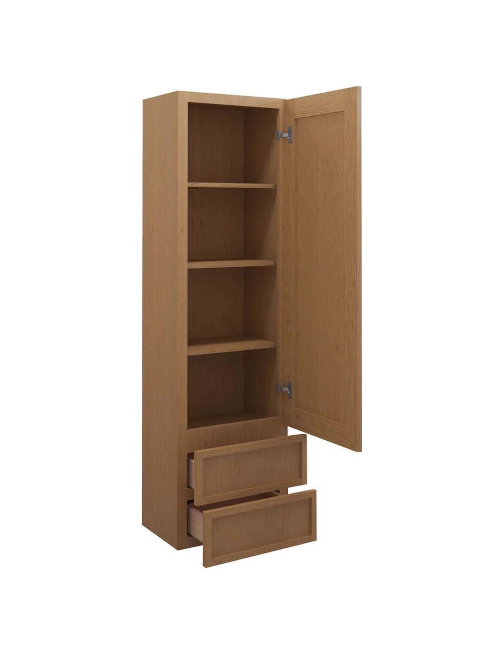 PH-W2D1860: Petit Oak Shaker 18″ 2 Drawer Wall Cabinet