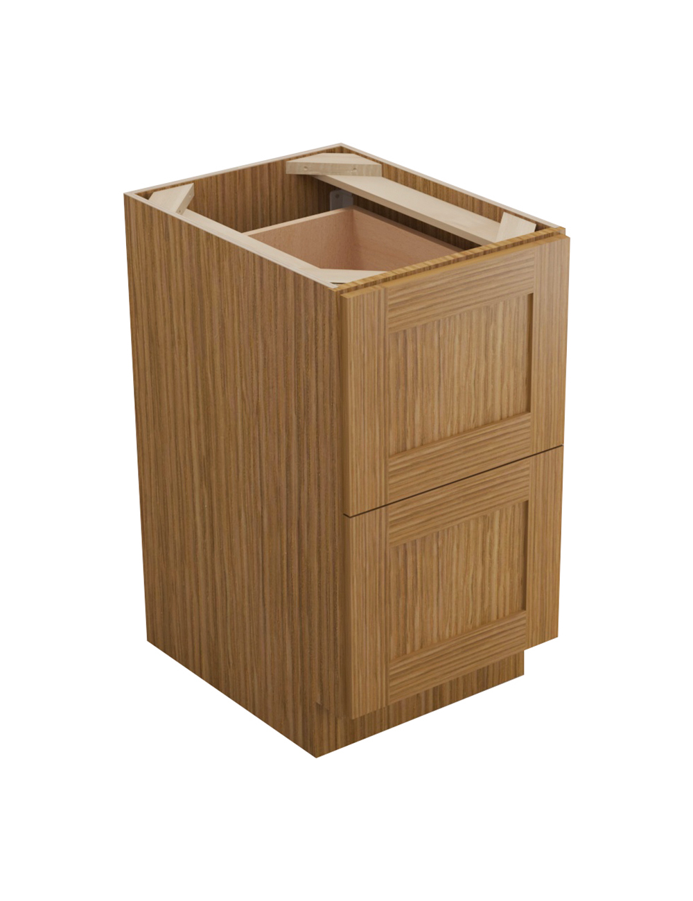 Woodland Brown Shaker 2db18 Drawer Base Cabinet Closed