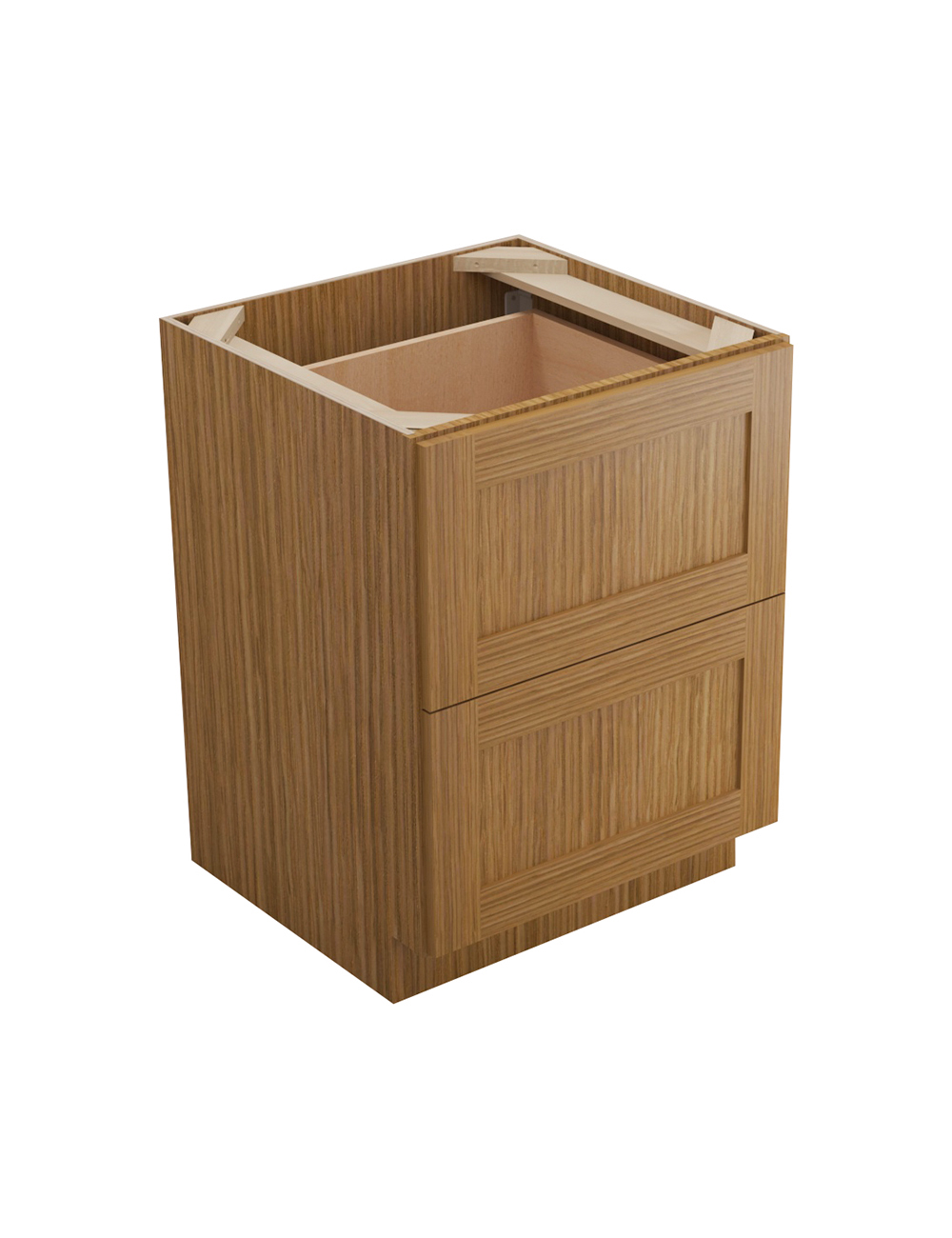 Woodland Brown Shaker 2db24 Drawer Base Cabinet Closed