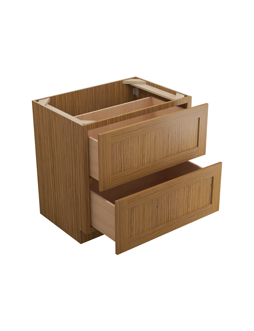 AR-2DB36: Woodland Brown Shaker 36″ 2 Drawer Base Cabinet