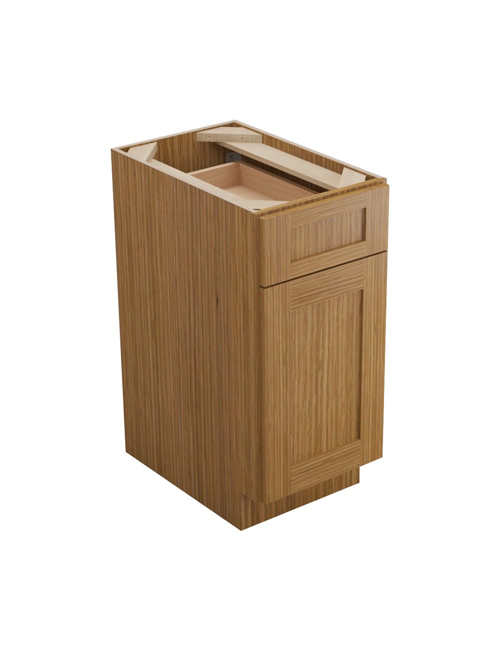 Woodland Brown Shaker B15 Drawer Base Cabinet Closed