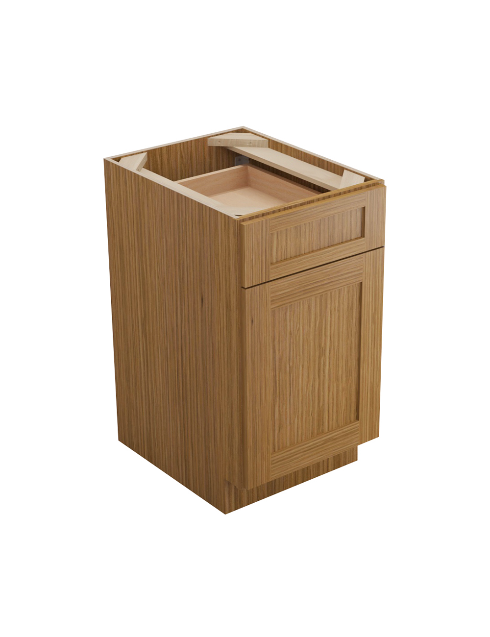 Woodland Brown Shaker B18 Drawer Base Cabinet Closed