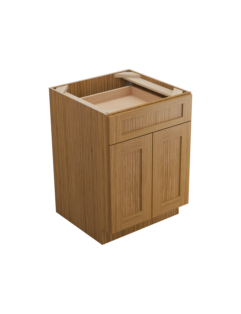 Woodland Brown Shaker B24b Drawer Base Cabinet Closed