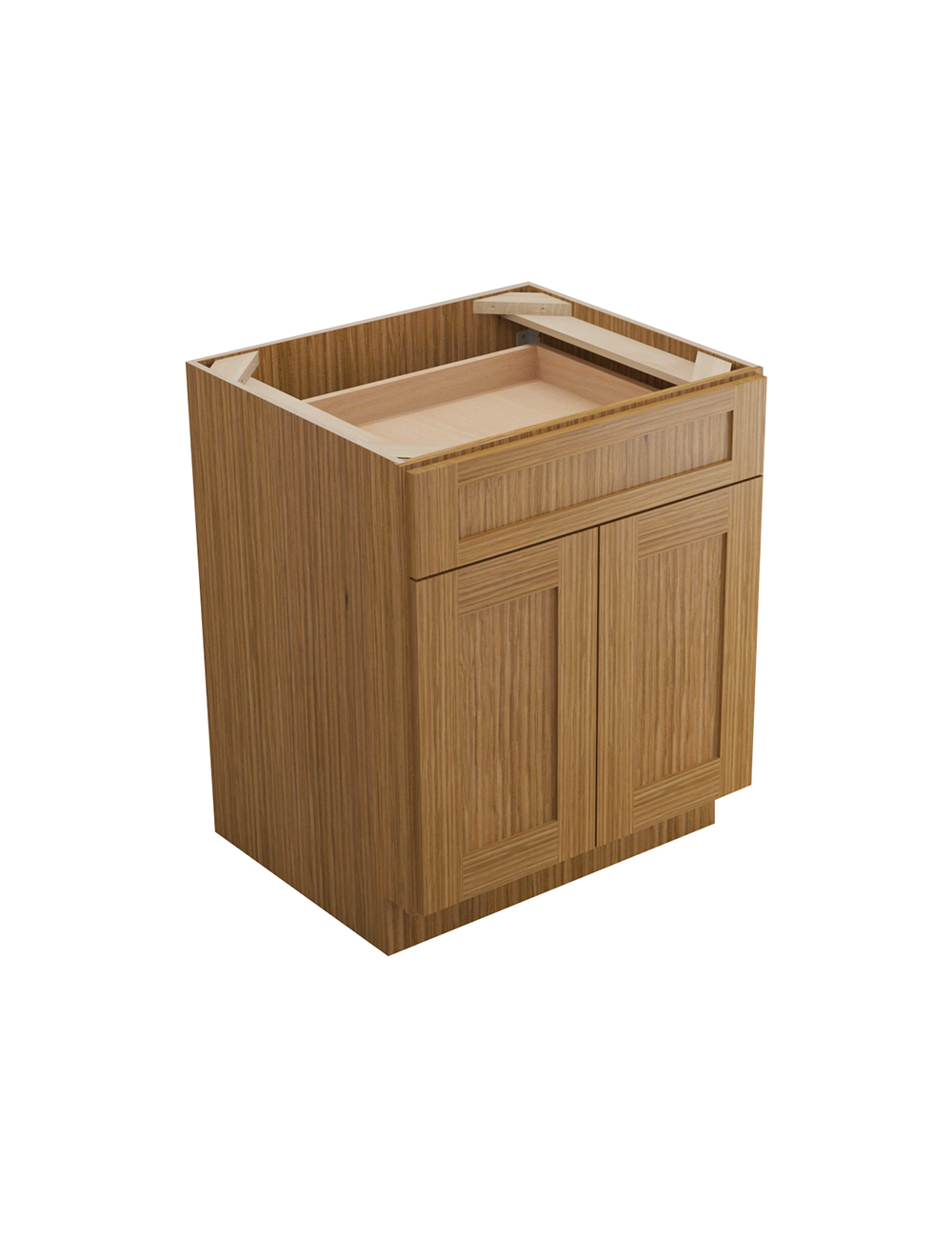 Woodland Brown Shaker B27b Drawer Base Cabinet Closed