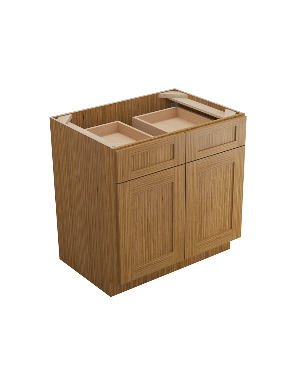 Woodland Brown Shaker B33b Drawer Base Cabinet Closed
