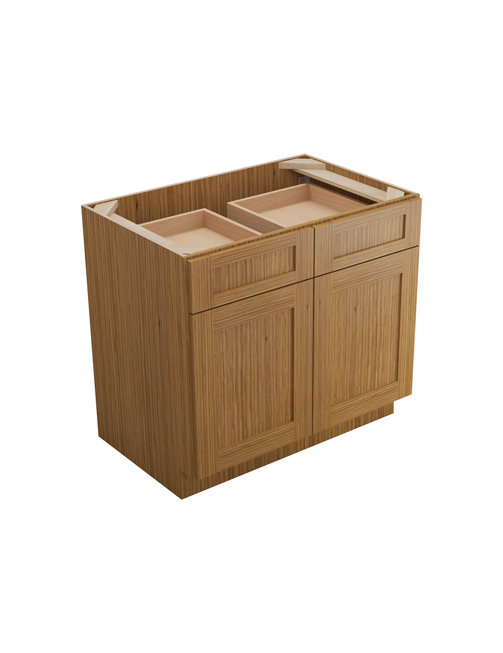 Woodland Brown Shaker B36b Drawer Base Cabinet Closed