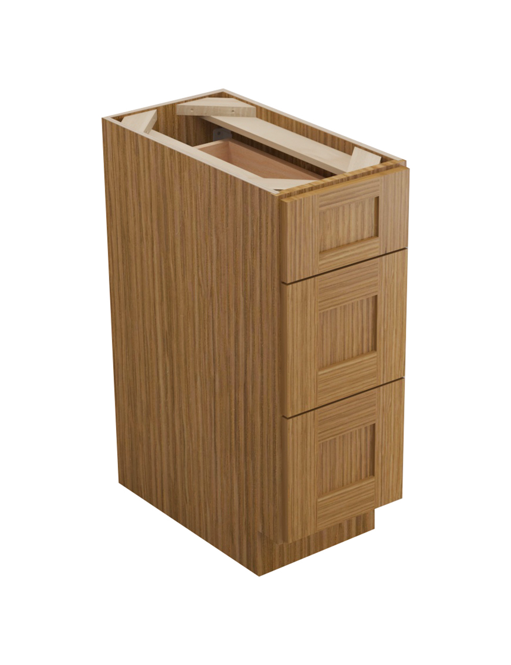 Woodland Brown Shaker Db123 Drawer Base Cabinet Closed