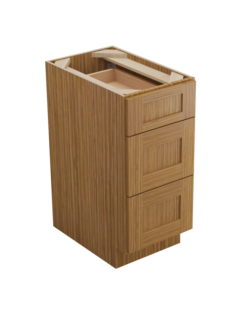 Woodland Brown Shaker Db153 Drawer Base Cabinet Closed