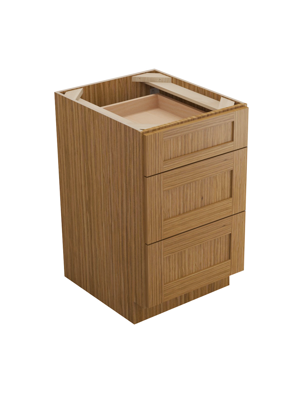 Woodland Brown Shaker Db213 Drawer Base Cabinet Closed