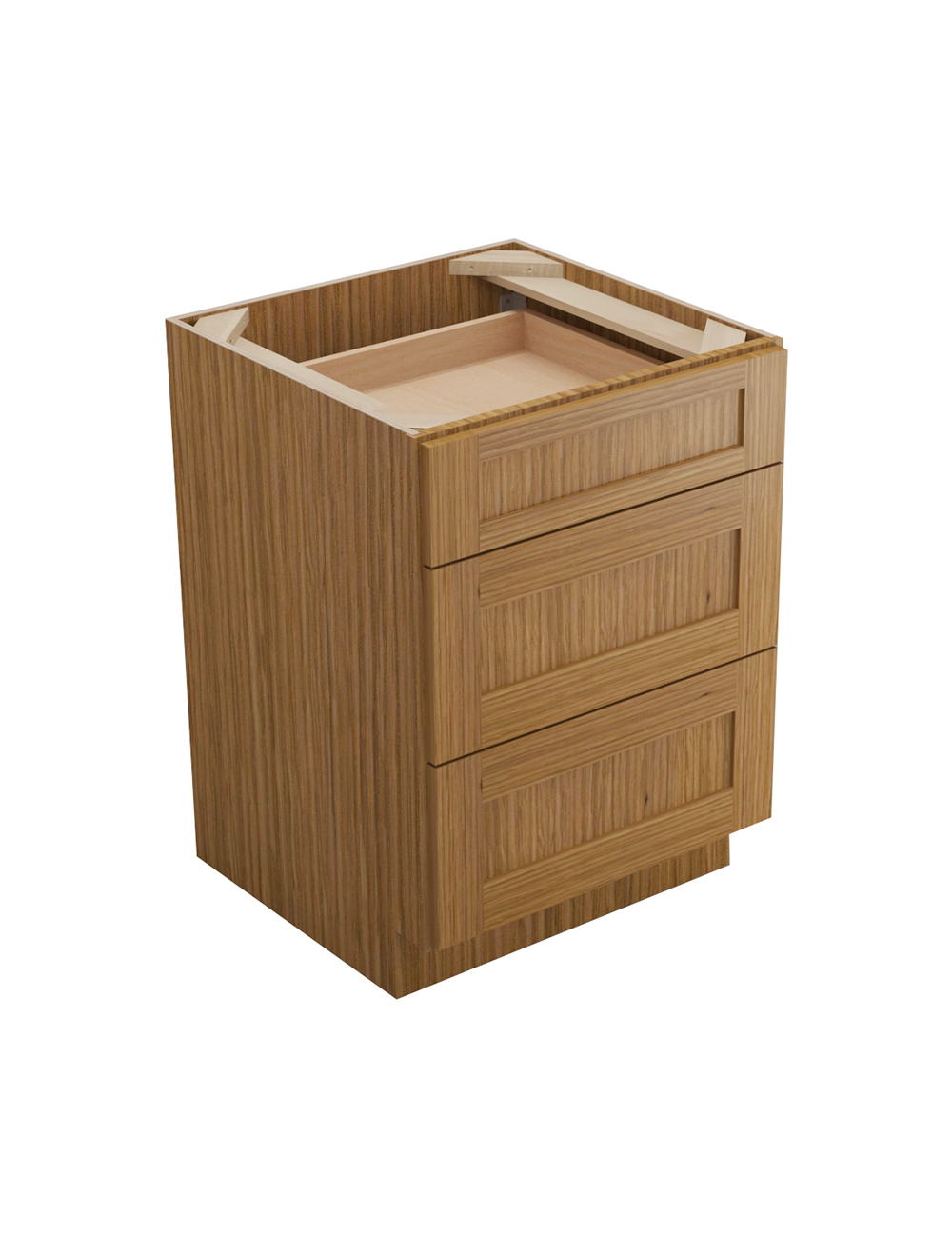 Woodland Brown Shaker Db243 Drawer Base Cabinet Closed