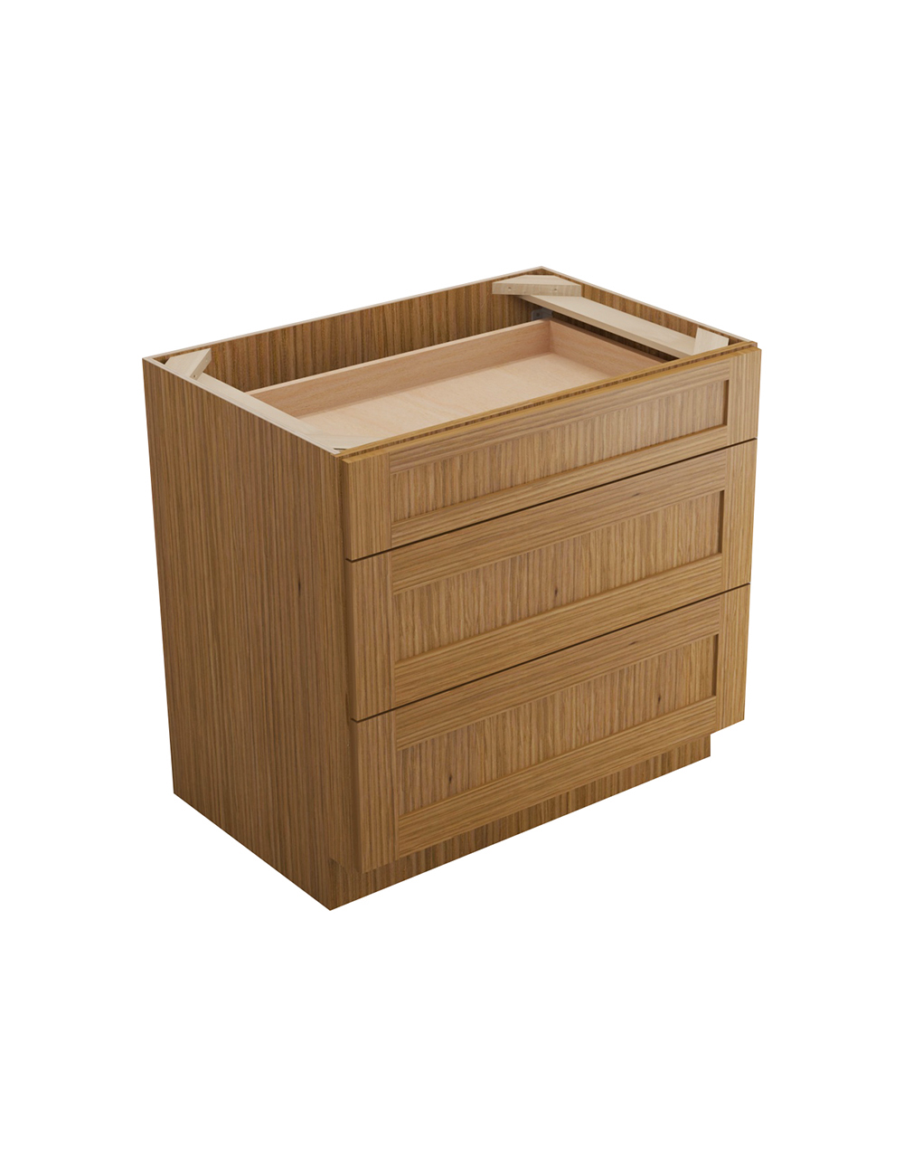 Woodland Brown Shaker Db363 Drawer Base Cabinet Closed