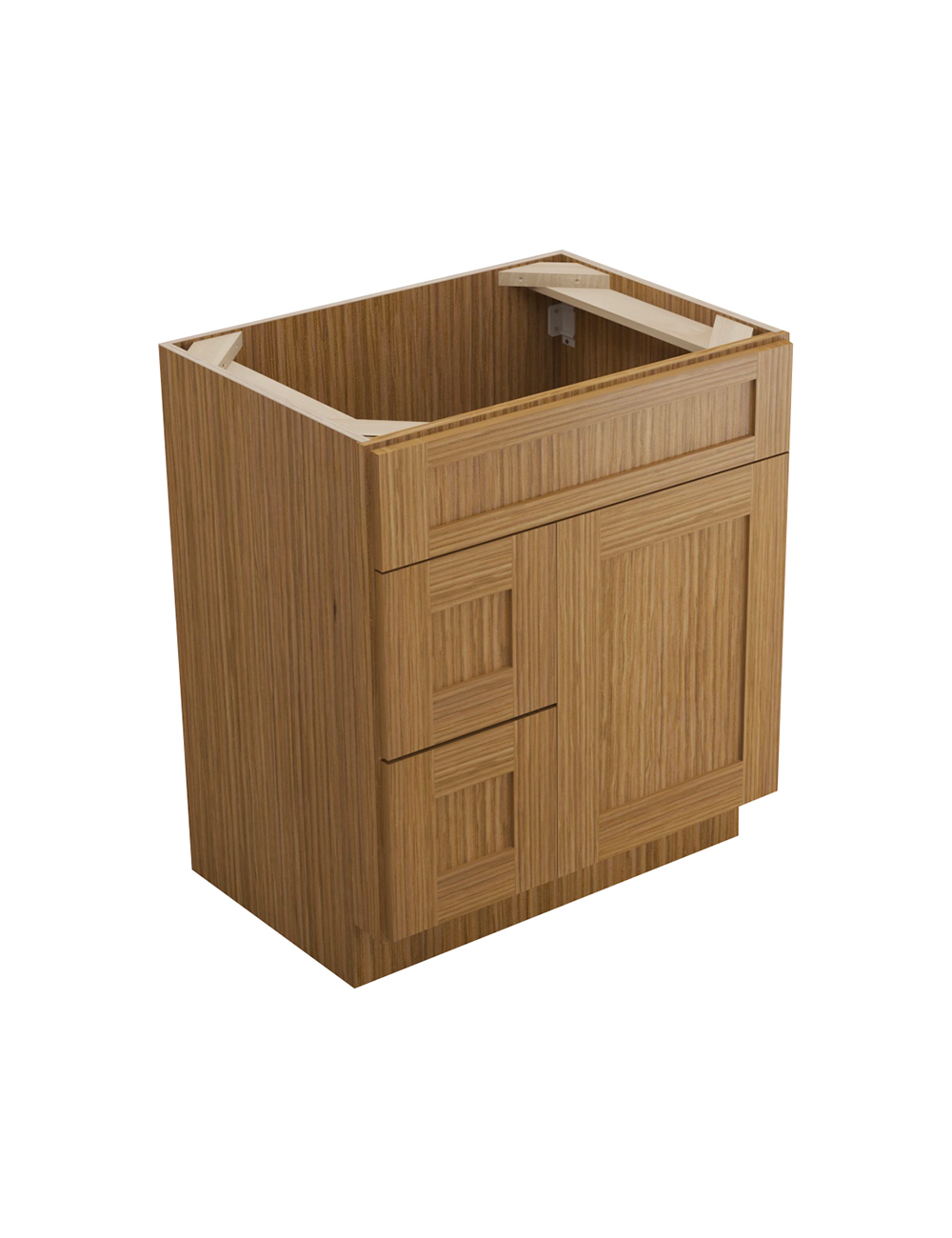 Woodland Brown Shaker S3021dl Left Drawer Vanity Closed