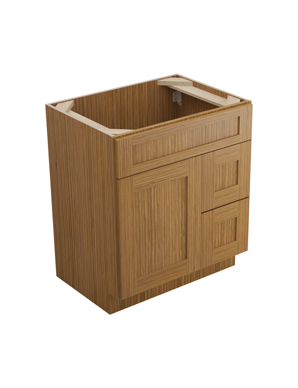 Woodland Brown Shaker S3021dr Right Drawer Vanity Closed