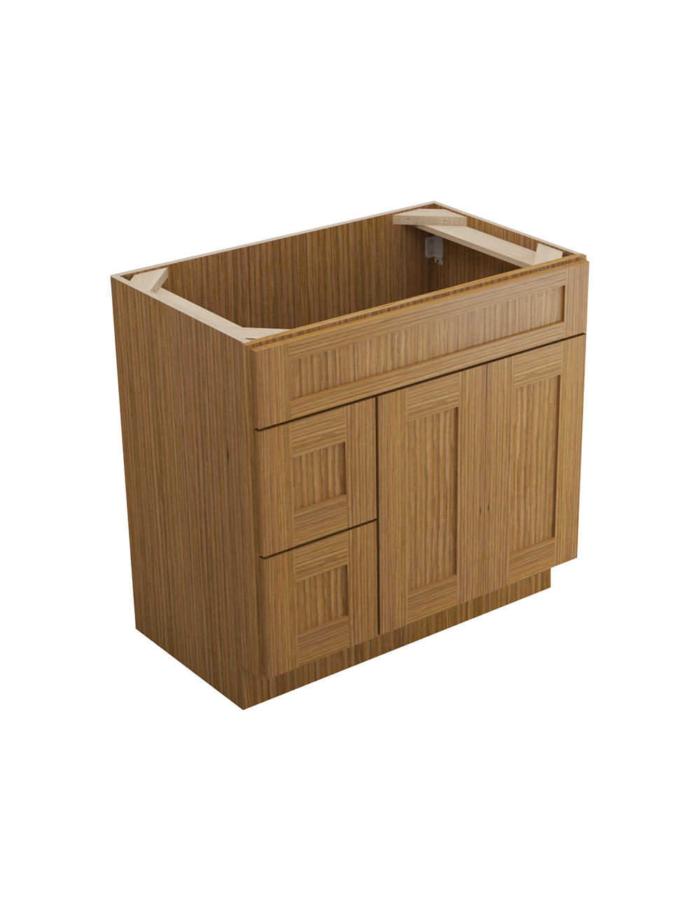 Woodland Brown Shaker S3621bdl Left Drawer Vanity Closed